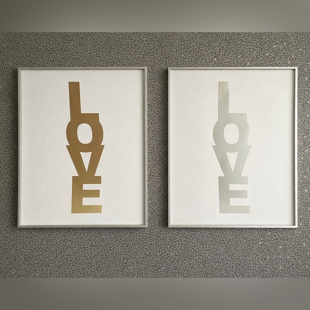 Set of 2 quality ‘LOVE’ prints,
19 3/4” x 16”, unframed
